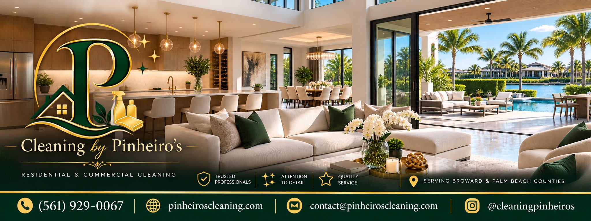 Cleaning by Pinheiro’s — residential and commercial cleaning serving Broward and Palm Beach counties, (561) 929-0067